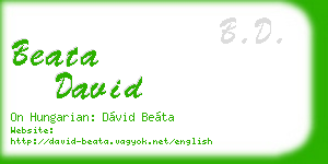 beata david business card