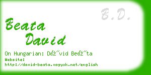 beata david business card